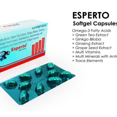 ESPERTO CAP (in Drug)<br> EPA 90 mg+DHA 60 mg Ginkgo Biloba 10mg+Ginseng 42.5mg+ .+Antioxidants+Multiminerals+Essential Vitamins+Trace Elements